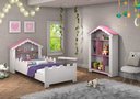Ver imagem 2 de Conjunto de Quarto Princesa com Cama e Estante Branco/rosa - Vitamov