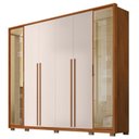 Ver imagem 2 de Guarda-Roupa Casal 6 Portas 4 Gavetas Reflecta Suburban Gold 100% MDF Espresso Móveis Off White/Freijó