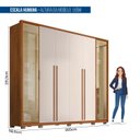 Ver imagem 4 de Guarda-Roupa Casal 6 Portas 4 Gavetas Reflecta Suburban Gold 100% MDF Espresso Móveis Off White/Freijó