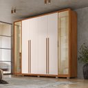 Ver imagem 1 de Guarda-Roupa Casal 6 Portas 4 Gavetas Reflecta Suburban Gold 100% MDF Espresso Móveis Off White/Freijó
