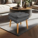 Ver imagem 1 de Puff Decorativo Opala Suede Cinza Grafite Pés Palito Dal Poz Estofados