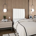 Ver imagem 3 de Cabeceira Estofada Solteiro Carla 90cm Suede Branco