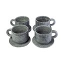 Ver imagem 1 de Kit 4 Xícara de Café com Pires em Pedra Sabão Servir 50ml Industria São Jose 2261X4INDSJ