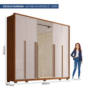 Ver imagem 4 de Guarda-Roupa Casal Ripado com Espelhos 6 Portas 6 Gavetas Suburban Gold Lux