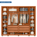 Ver mais imagens de Guarda-Roupa Casal Ripado com Espelhos 6 Portas 6 Gavetas Suburban Gold Lux