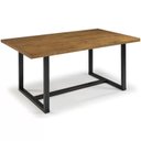 Ver imagem 3 de Conjunto Mesa 210cm com Banco e 2 Cadeiras Rústico Industrial Lumber Yescasa Marrom/Preto