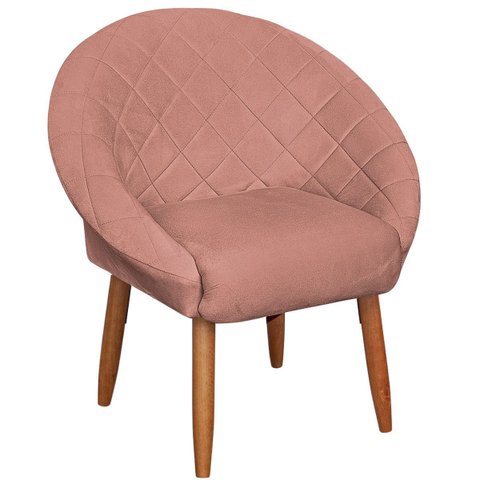 Cadeira Poltrona Reforçada para Sala de Estar Confortável Estilo Moderna Tecido Veludo Moblan Decor: