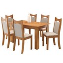 Ver imagem 2 de Conjunto de Jantar Mesa Retangular Timbo com 6 Cadeiras Dalas Yescasa Bege/Mel/Marfim
