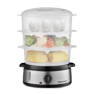 Elite Gourmet Maxi-matic Vaporizador Elétrico 3 Camadas 9,5qt Aço Inox