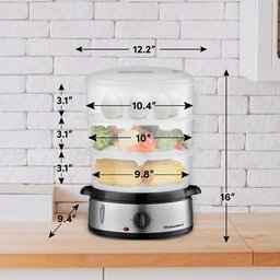 Elite Gourmet Maxi-matic Vaporizador Elétrico 3 Camadas 9,5qt Aço Inox - 8