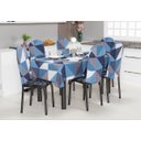 Ver imagem 2 de Kit 6 Capas Encosto de Cadeira de Ferro Tubular Cozinha e Jantar Malha Helanca Estampada:26 Geométri