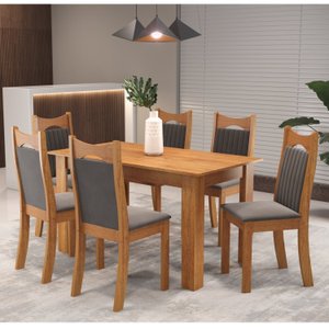 Conjunto de Jantar Mesa Retangular Timbo com 6 Cadeiras Dalas