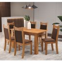 Ver imagem 1 de Conjunto de Jantar Mesa Retangular Timbo com 6 Cadeiras Dalas Yescasa Marrom/Mel/Bombom