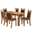 Ver imagem 2 de Conjunto de Jantar Mesa Retangular Timbo com 6 Cadeiras Dalas Yescasa Marrom/Mel/Bombom