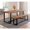 Conjunto de Jantar Mesa 210cm com Banco Rústico Industrial Lumber CabeCasa MadeiraMadeira - 1