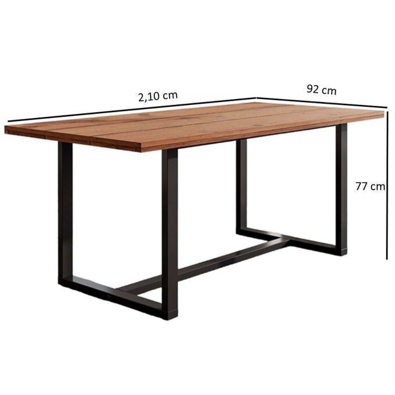 Conjunto de Jantar Mesa 210cm com Banco Rústico Industrial Lumber Cabecasa MadeiraMadeira - 5