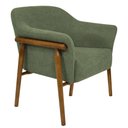 Ver imagem 2 de Poltrona Luna Base Madeira Castanho Poliéster Bouclé Verde - Nexta Casa