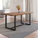 Ver imagem 3 de Conjunto de Jantar Mesa 183cm com Banco Rústico Industrial Lumber CabeCasa MadeiraOriginals