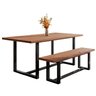 Conjunto de Jantar Mesa 183cm com Banco Rústico Industrial Lumber CabeCasa MadeiraOriginals - 2