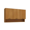 Ver imagem 1 de Armário Aéreo de Cozinha 100% MDF 3 Portas 120 cm Nature Linha Premium Safira