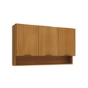 Ver imagem 1 de Armário Aéreo de Cozinha 100% MDF 3 Portas 120 cm Nature Linha Premium Safira