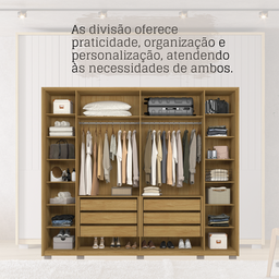 Guarda Roupa Casal com Frisado 6 Portas 6 Gavetas Suburban Gold - 6