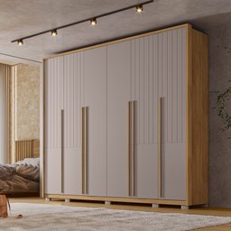 Guarda Roupa Casal com Frisado 6 Portas 6 Gavetas Suburban Gold - 10