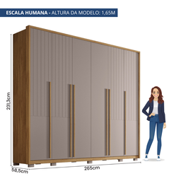 Guarda Roupa Casal com Frisado 6 Portas 6 Gavetas Suburban Gold - 4