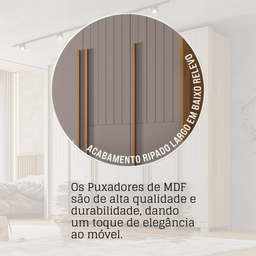 Guarda Roupa Casal com Frisado 6 Portas 6 Gavetas Suburban Gold - 5
