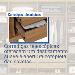 Guarda Roupa Casal com Frisado 6 Portas 6 Gavetas Suburban Gold - 9