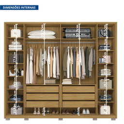 Guarda Roupa Casal com Frisado 6 Portas 6 Gavetas Suburban Gold - 7