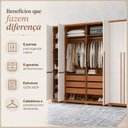 Ver imagem 7 de Guarda-Roupa Casal com Frisado 6 Portas 6 Gavetas Suburban 100% MDF Espresso Móveis Off White/Freijó