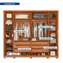Ver mais imagens de Guarda-Roupa Casal com Frisado 6 Portas 6 Gavetas Suburban 100% MDF Espresso Móveis Off White/Freijó
