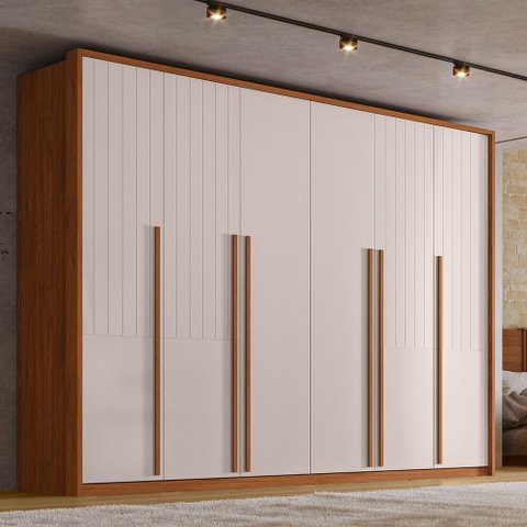Guarda-Roupa Casal com Frisado 6 Portas 6 Gavetas Suburban Gold 100% MDF Espresso Móveis