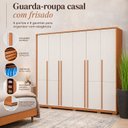 Ver imagem 5 de Guarda-Roupa Casal com Frisado 6 Portas 6 Gavetas Suburban 100% MDF Espresso Móveis Off White/Freijó