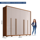 Ver imagem 4 de Guarda-Roupa Casal com Frisado 6 Portas 6 Gavetas Suburban 100% MDF Espresso Móveis Off White/Freijó