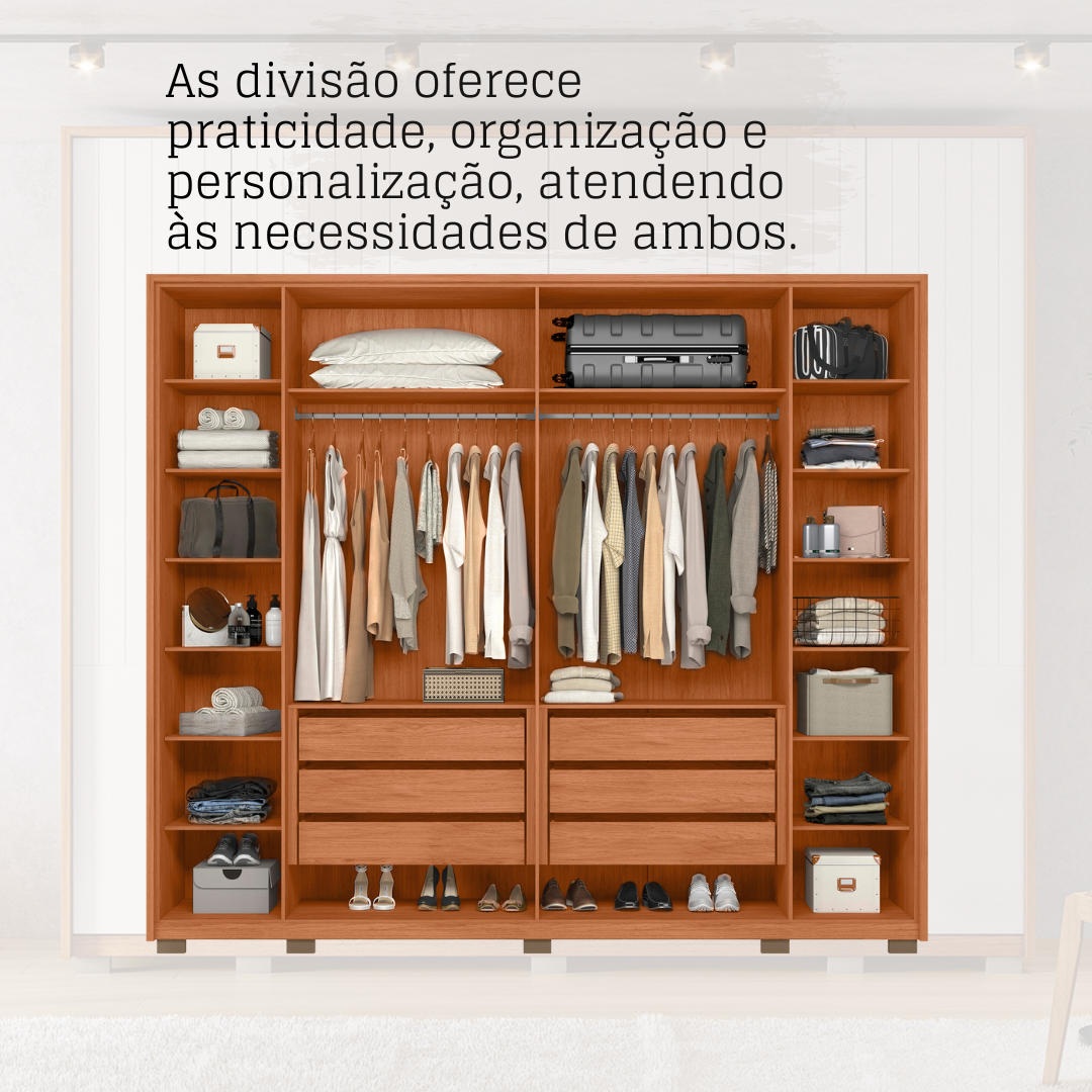 Guarda Roupa Casal com Frisado 6 Portas 6 Gavetas Suburban Gold - 2