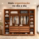 Ver imagem 3 de Guarda-Roupa Casal com Frisado 6 Portas 6 Gavetas Suburban 100% MDF Espresso Móveis Off White/Freijó