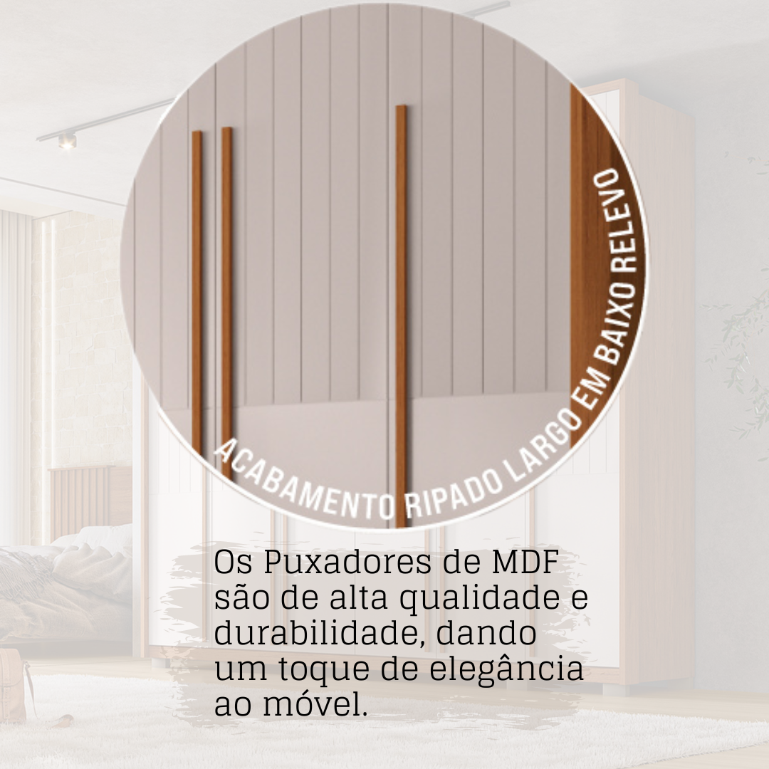 Guarda Roupa Casal com Frisado 6 Portas 6 Gavetas Suburban Gold - 6