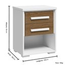 Ver imagem 2 de Mesa de Cabeceira com 2 Gavetas Angra Rimo - Branco/jequitibá