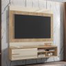 Painel Suspenso Land para TV até 65” Teca Supremo/Off White - PR Móveis - 2