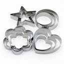 Ver imagem 1 de Kit Formas Cortadores Biscoito Natal Corações Estrelas 24pçs