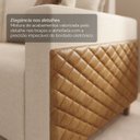 Ver imagem 6 de Sofá com Chaise 4 Lugares em Linho Bege e Marrom Novo Horizonte