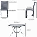 Ver imagem 2 de Mesa Ascoli 120 Cm com 6 Cadeiras Cannes de Alumínio, Pintura Preta e Trama Tela de Corda Náutica