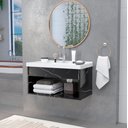 Ver imagem 1 de Gabinete Armario para Banheiro 100% MDF Zoff 63cm com Cuba