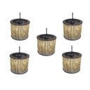 Ver imagem 1 de Kit 5 Lustre Pendente Moderno Luminária Rustica Bambu Frisos