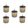 Kit 5 Lustre Pendente Moderno Luminária Rustica Bambu Frisos - 1