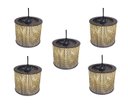 Ver imagem 1 de Kit 5 Lustre Pendente Moderno Luminária Rustica Bambu Frisos