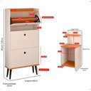 Ver mais imagens de Kit Quarto 2 Mesas Cabeceira Nicho Prateleira Sapateira Vertical Organizadora 18 Pares Calçados-rpm