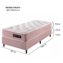 Ver imagem 4 de Cama Box Colchão Solteiro 88x188x67cm com Molas Ensacadas Denver Rosa